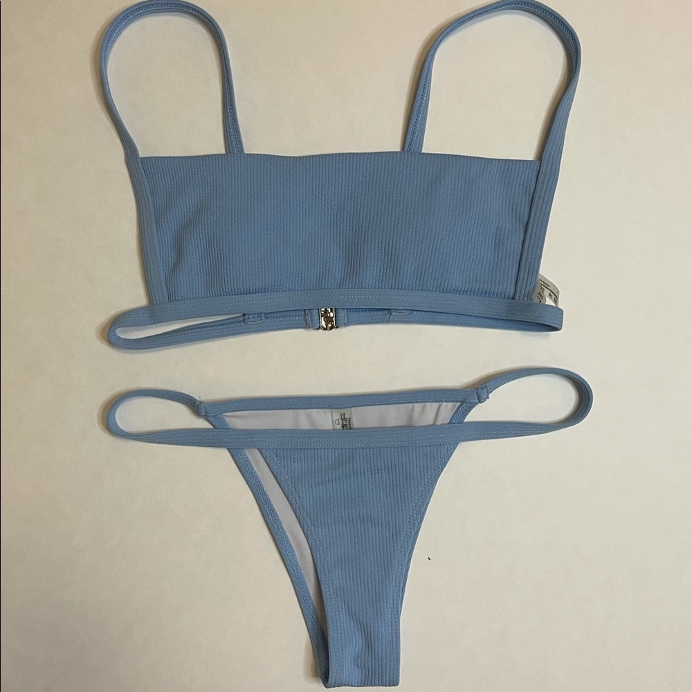 Zaful Baby Blue Square Top Bikini